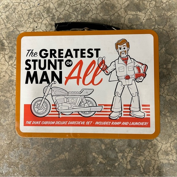 NWT Disney Pixar Toy Story 4 Duke Caboom Tin Lunch Box Tote - Picture 2 of 7